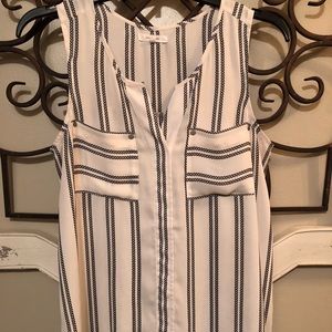 Cream and Black Blouse